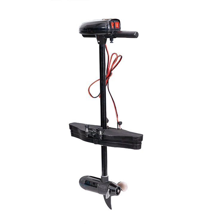 Fishing Boat Outboard Motor - Pinguin-Pedal-Elektromotor mit Handsteuerung, Propeller-Außenbordmotor aus Stahl,