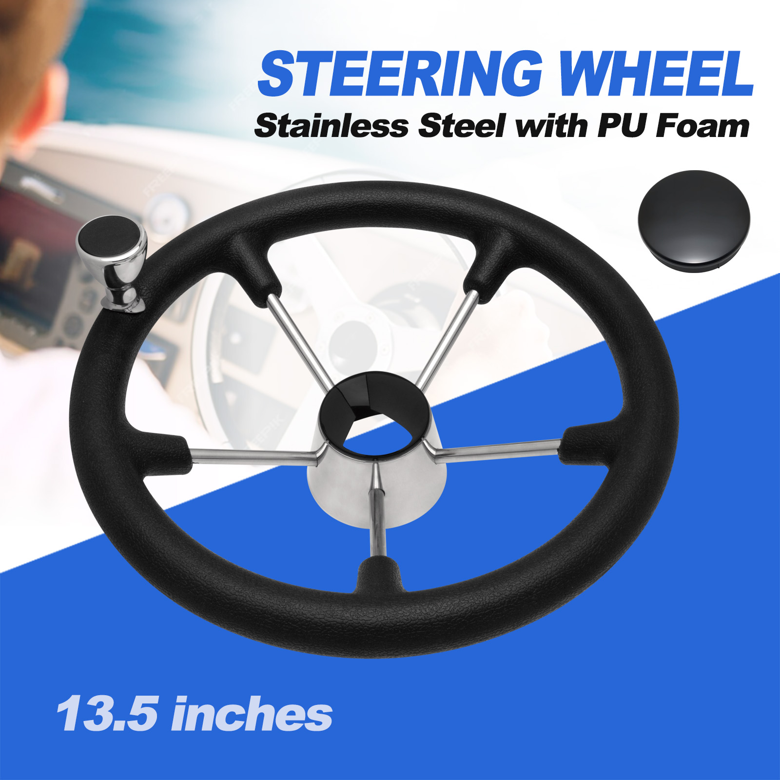13,5'' 5-Speichen-Lenkrad aus  – Fishing Boat Steering Wheel Bewertung und Preis