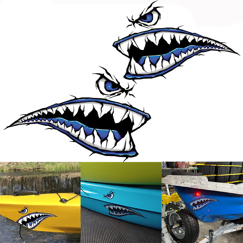 2PCS Hai Zähne Mund Boot Aufkl – Fishing Boat Paddle Bewertung und Preis